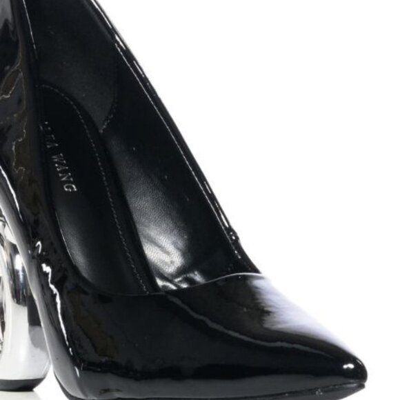 AZALEA WANG " LINKED UP " BLACK NOVELTY HEEL PUMP - Picture 2 of 7